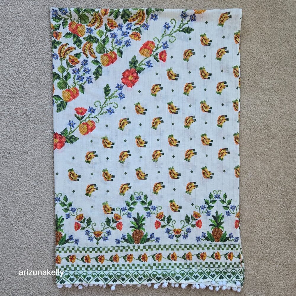 NWOT FARM Rio Sarong Needlepoint Print Fruits & Flowers Scarf - Picture 15 of 16